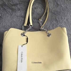 Calvin Klein Light Yellow Shoulder Bag